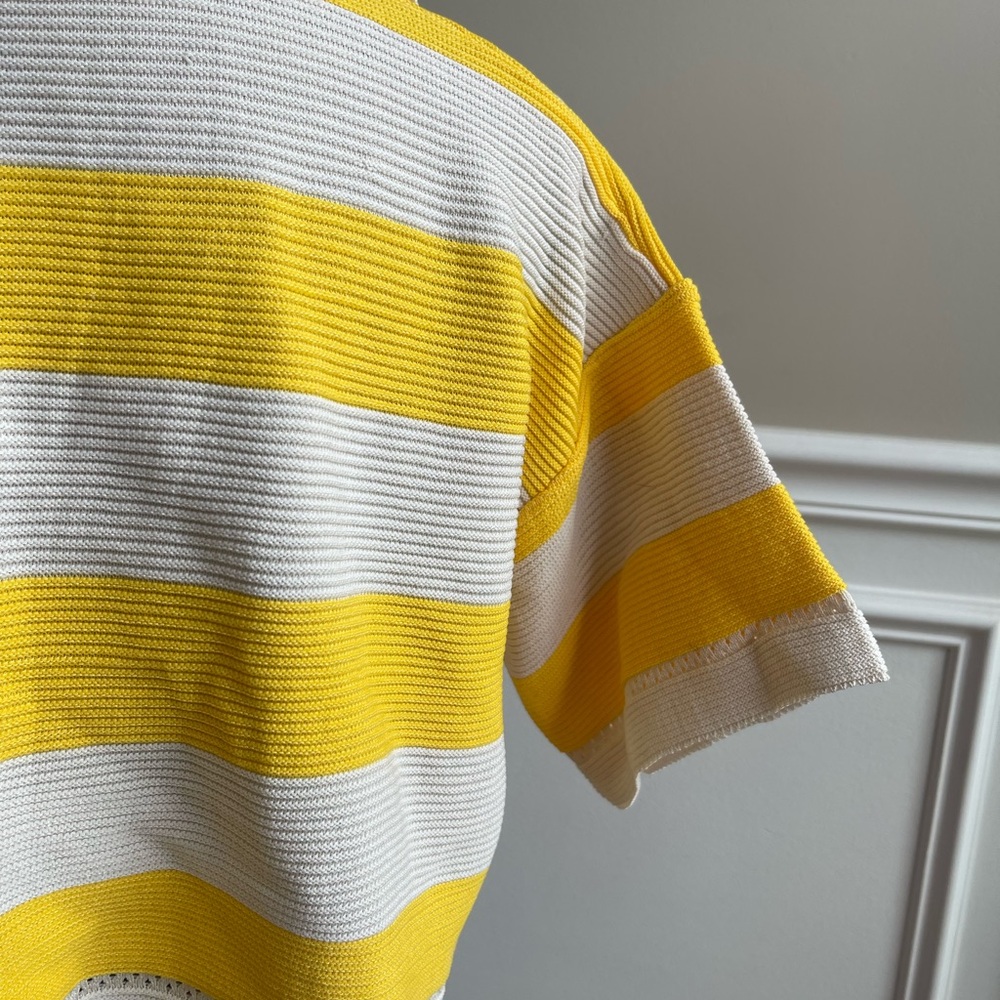 Stripped yellow/cream crop top sizeM - Picture 4 of 5